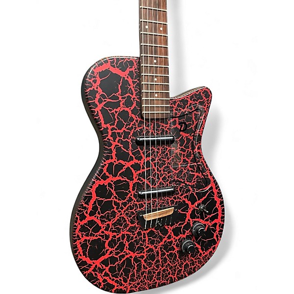Used Danelectro 56U2 Red Crackle Lava Solid Body Electric Guitar