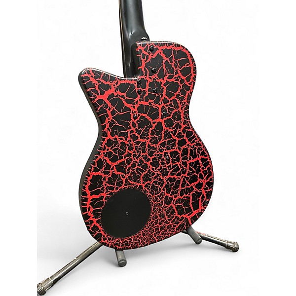 Used Danelectro 56U2 Red Crackle Lava Solid Body Electric Guitar