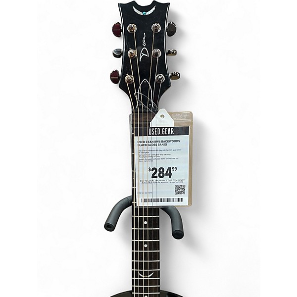 Used Dean BW6 Backwoods Black Gloss Banjo