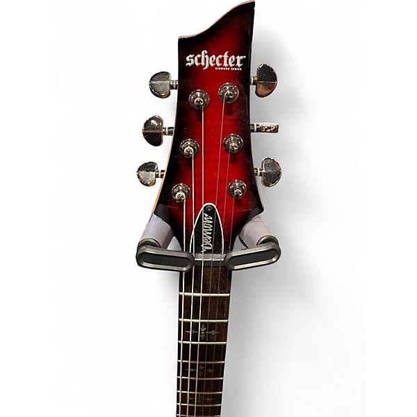 Used Schecter Guitar Research Demon 6 Crimson Red Burst Solid Body Electric Guitar
