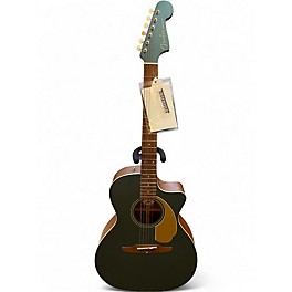 Used Fender Newporter Player Green Acoustic Electric Guitar