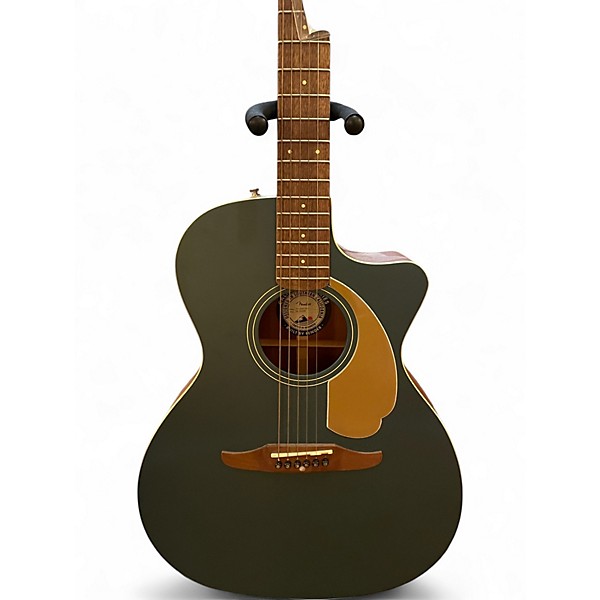 Used Fender Newporter Player Green Acoustic Electric Guitar
