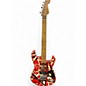 Used EVH Striped Series Frankie Red with Black and White Stripes Solid Body Electric Guitar thumbnail