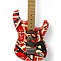 Used EVH Striped Series Frankie Red with Black and White Stripes Solid Body Electric Guitar