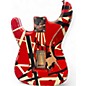 Used EVH Striped Series Frankie Red with Black and White Stripes Solid Body Electric Guitar