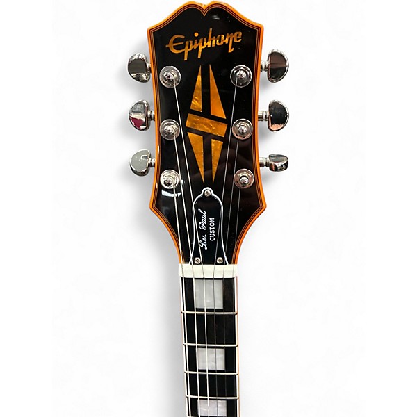 Used Epiphone Les Paul Custom orange burst Solid Body Electric Guitar