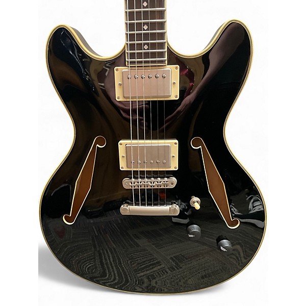 Used D'Angelico EX-SS Black Hollow Body Electric Guitar
