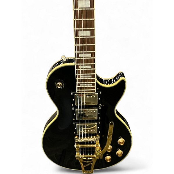 Used Epiphone LES PAUL CUSTOM 3 PICKUP BLACK Solid Body Electric Guitar