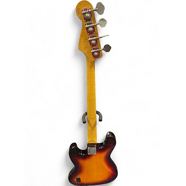 Used Fender Foto Flame Jazz Bass Foto Sunburst Electric Bass Guitar