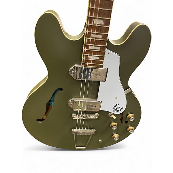 Used Epiphone Casino Worn Royal Olive Hollow Body Electric Guitar