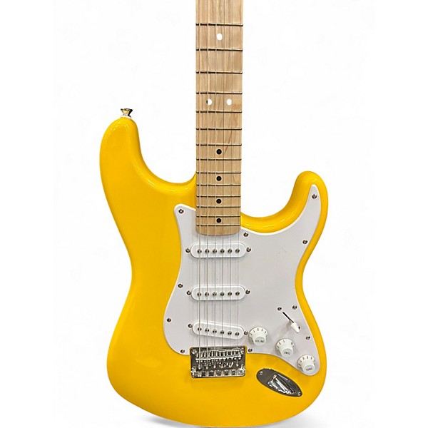 Used Squier SONIC STRATOCASTER HT Yellow Solid Body Electric Guitar
