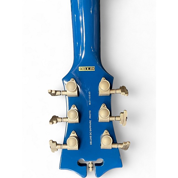 Used D'Angelico Deluxe DC Sapphire Pro Blue Sapphire Hollow Body Electric Guitar