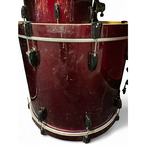Used Pearl 4 Piece Vision Candy Apple Red Drum Kit