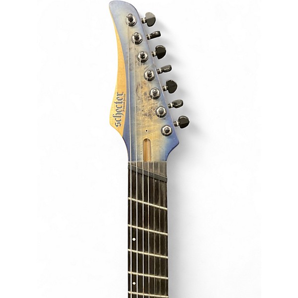 Used Schecter Guitar Research Reaper 7 Satin Sky Burst Solid Body Electric Guitar