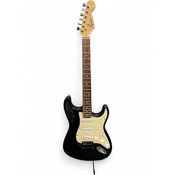 Used Squier Standard Stratocaster Black and White Solid Body Electric Guitar