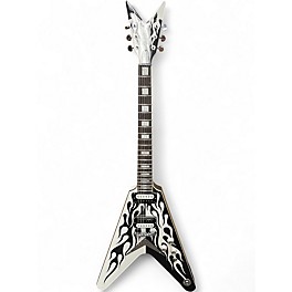Used Dean MICHAEL SCHENKER BLACK AND WHITE FLAMES Solid Body Electric Guitar