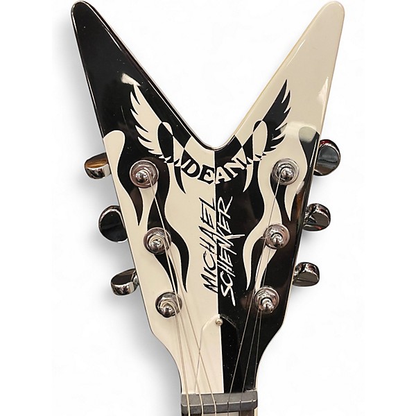 Used Dean MICHAEL SCHENKER BLACK AND WHITE FLAMES Solid Body Electric Guitar