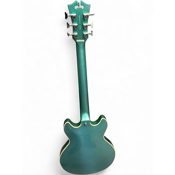 Used D'Angelico Premier Mini DC Sherwood Green Metallic Hollow Body Electric Guitar
