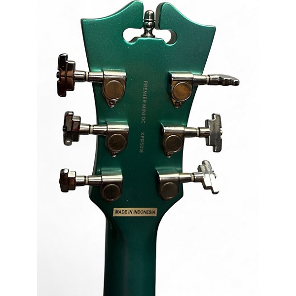 Used D'Angelico Premier Mini DC Sherwood Green Metallic Hollow Body Electric Guitar