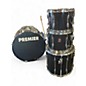 Vintage 1970s Premier 4 Piece 1970s All Birch Black Drum Kit thumbnail