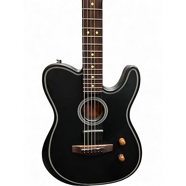 Used Fender Acoustasonic Standard Telecaster Black Acoustic Electric Guitar