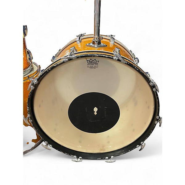 Vintage 1965 Ludwig 5 Piece Hollywood Shell Pack Orange Sparkle Drum Kit