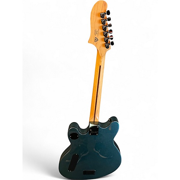 Used Squier Contemporary Active Starcaster Gunmetal Metallic Hollow Body Electric Guitar