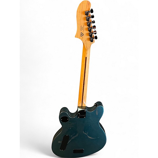 Used Squier Contemporary Active Starcaster Gunmetal Metallic Hollow Body Electric Guitar