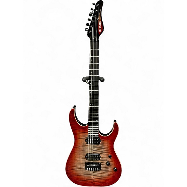 Used Schecter Guitar Research Custom Shop Sunset 24 Red Stain/Black Burst Solid Body Electric Guitar