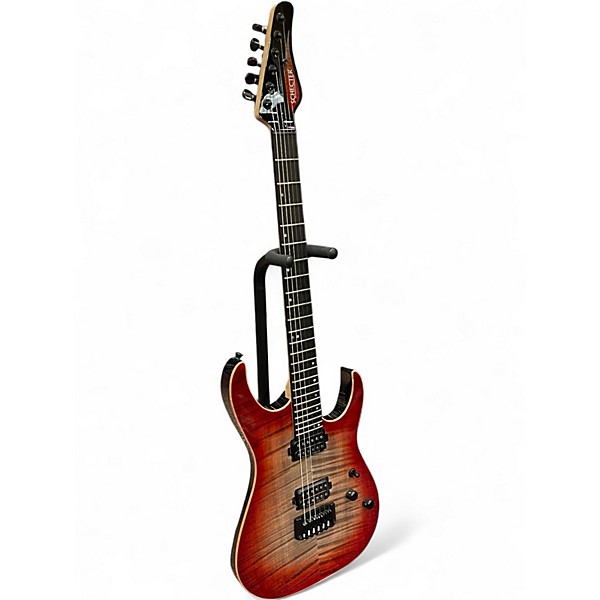 Used Schecter Guitar Research Custom Shop Sunset 24 Red Stain/Black Burst Solid Body Electric Guitar