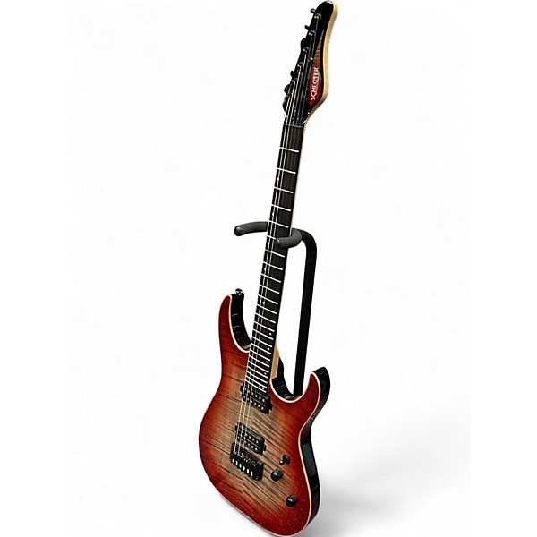 Used Schecter Guitar Research Custom Shop Sunset 24 Red Stain/Black Burst Solid Body Electric Guitar
