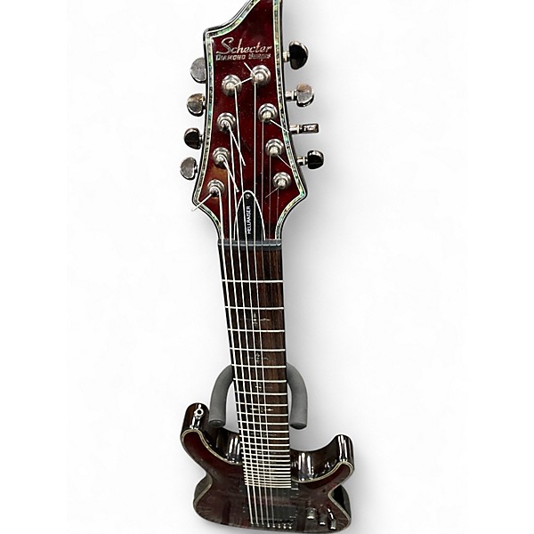 Used Schecter Guitar Research Hellraiser C8 Special 8 String Crimson Red Burst Solid Body Electric Guitar