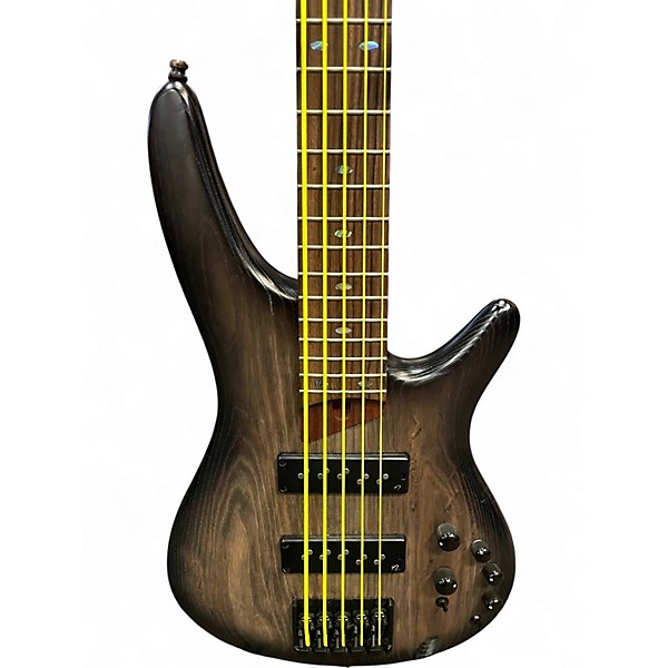 Used Ibanez SR605E BLACK STANIED BURST Electric Bass Guitar