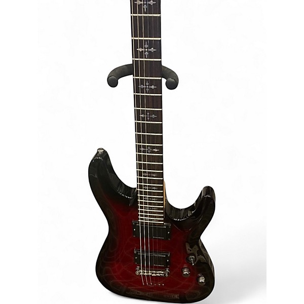 Used Schecter Guitar Research Demon 6 Red Burst Solid Body Electric Guitar