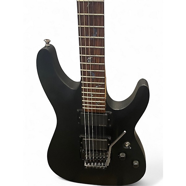 Used Schecter Guitar Research Damien Platinum 6 FR Satin Black Solid Body Electric Guitar