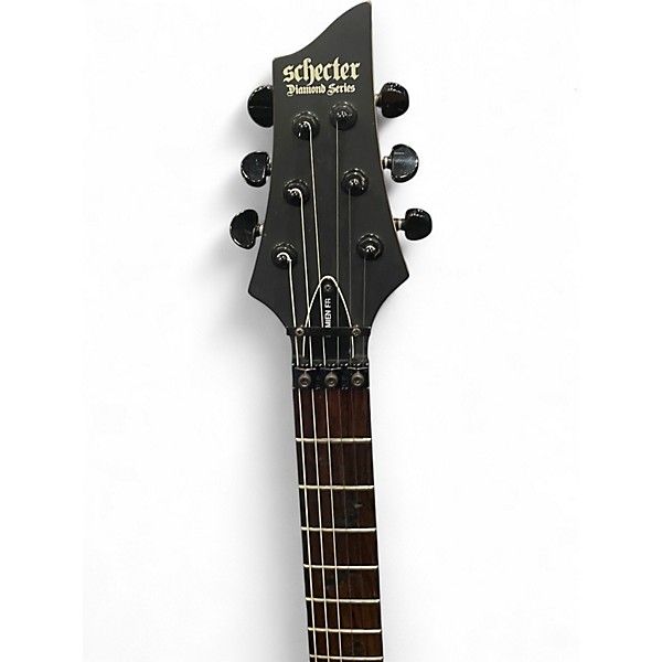 Used Schecter Guitar Research Damien Platinum 6 FR Satin Black Solid Body Electric Guitar