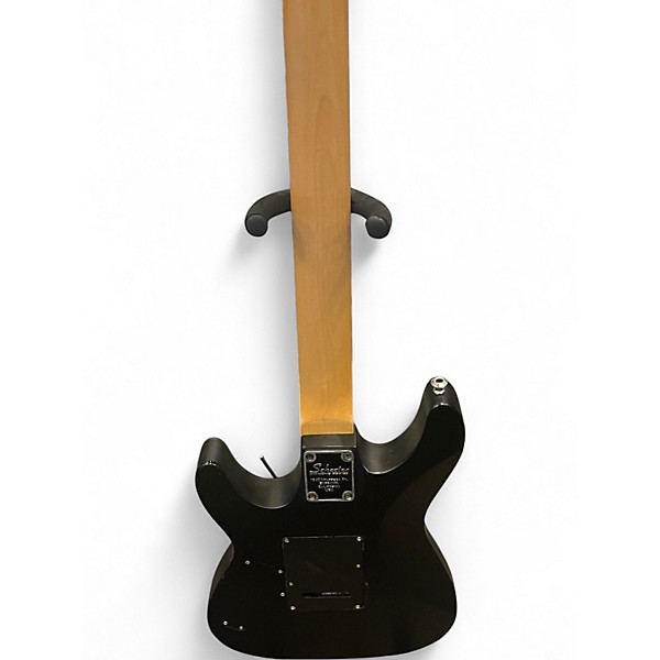 Used Schecter Guitar Research Damien Platinum 6 FR Satin Black Solid Body Electric Guitar