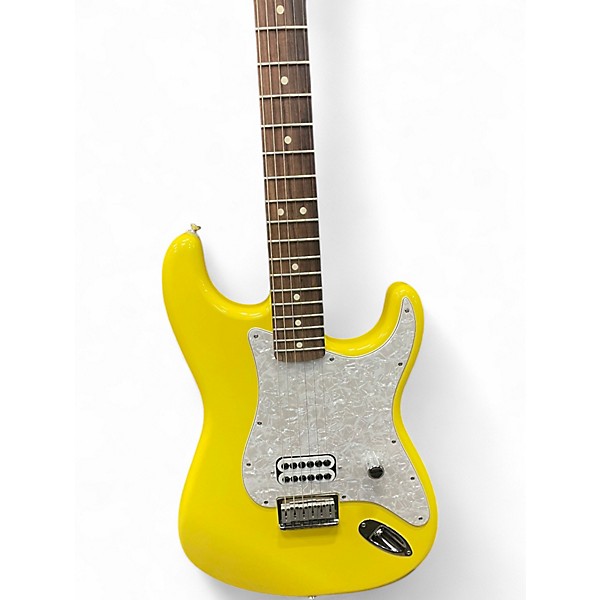 Used Fender Tom Delonge Signature Stratocaster Graffiti Yellow Solid Body Electric Guitar