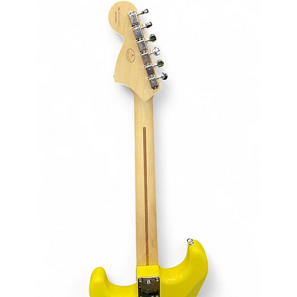 Used Fender Tom Delonge Signature Stratocaster Graffiti Yellow Solid Body Electric Guitar