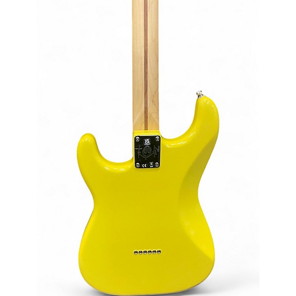 Used Fender Tom Delonge Signature Stratocaster Graffiti Yellow Solid Body Electric Guitar