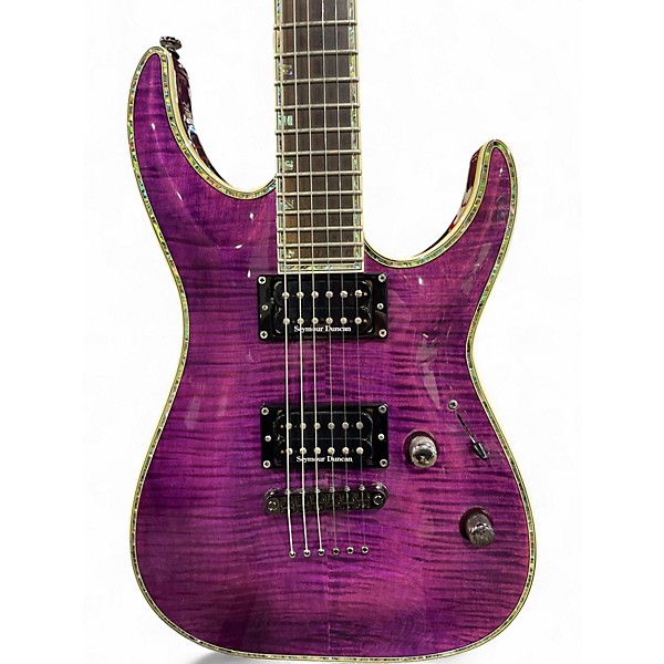 Used Ltd DELUXE H1001 Trans Purple Solid Body Electric Guitar