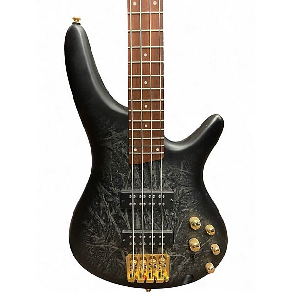 Used Ibanez SR300EDX Black Ice Frozen Matte Electric Bass Guitar
