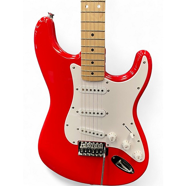 Used Squier Standard Stratocaster Candy Apple Red Solid Body Electric Guitar