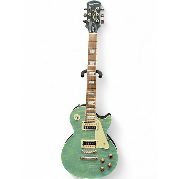 Used 2018 Epiphone Les Paul Traditional PRO III PLUS Ocean Blue Solid Body Electric Guitar