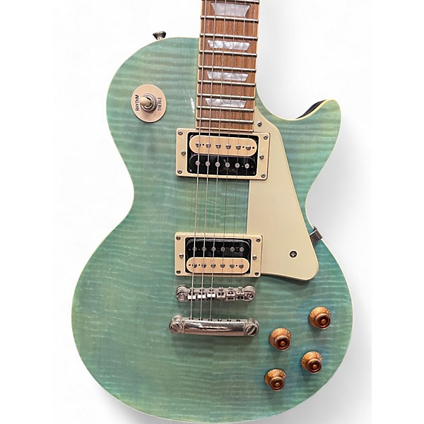 Used 2018 Epiphone Les Paul Traditional PRO III PLUS Ocean Blue Solid Body Electric Guitar