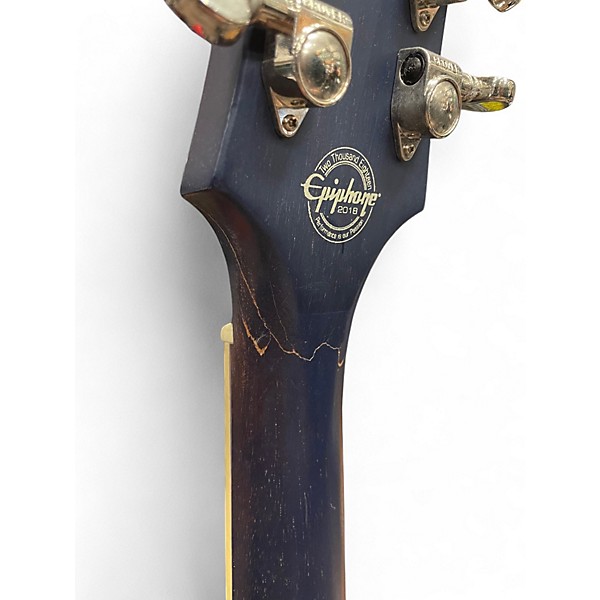 Used 2018 Epiphone Les Paul Traditional PRO III PLUS Ocean Blue Solid Body Electric Guitar