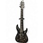Used Schecter Guitar Research C-7 SILVER MOUNTAIN Black and Silver Solid Body Electric Guitar thumbnail