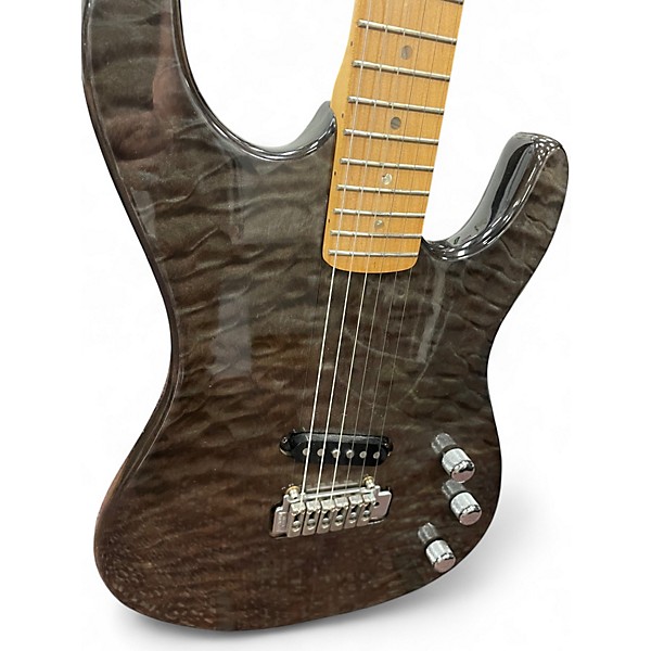 Used Samick ARTIST SERIES GREY QUILT TOP Solid Body Electric Guitar