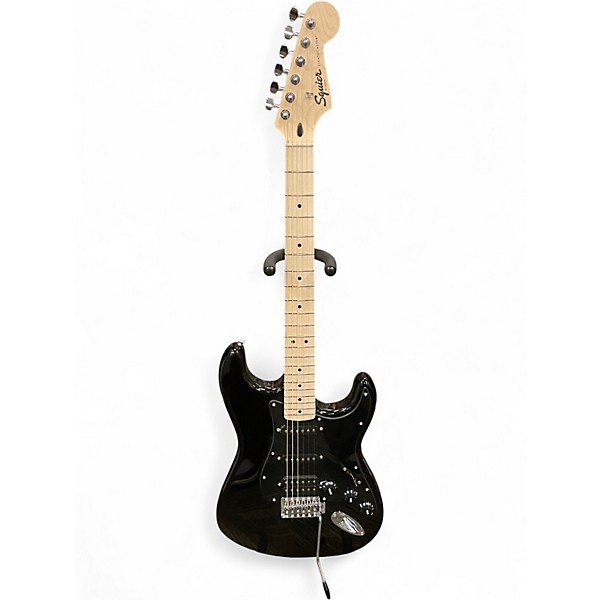 Used Squier Stratocaster HSS Black Solid Body Electric Guitar
