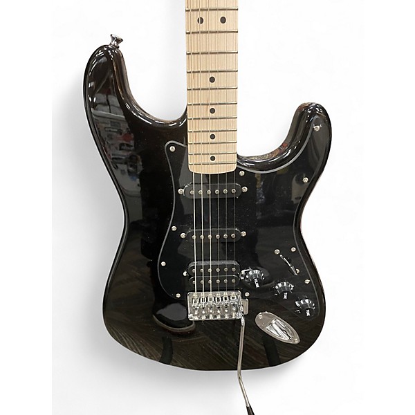 Used Squier Stratocaster HSS Black Solid Body Electric Guitar